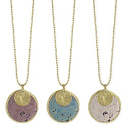 Pastel Stone & Gold Coin Necklace