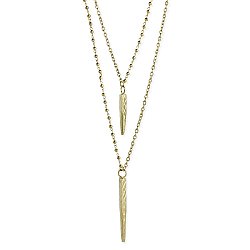 Gold Mixed Chain & Spike Necklace