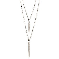 Silver Mixed Chain & Spike Necklace