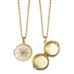 Golden Memories Sun Locket Necklace