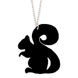 Black Resin Squirrel Necklace