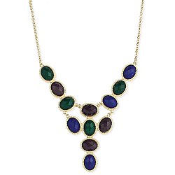 Blue, Purple & Green Bib Necklace