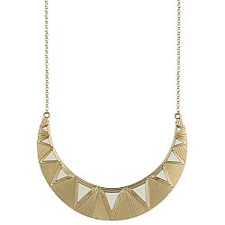 White & Gold Triangle Bib Necklace