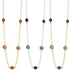 Facet Bead Station Necklace