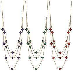 Geometric Resin Bead Drape Necklace