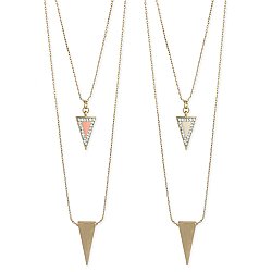 Gold & Enamel Triangle Necklace