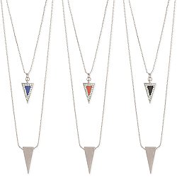 Silver & Enamel Triangle Necklace