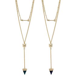 Gold Arrow & Triangle Layered Y Necklace