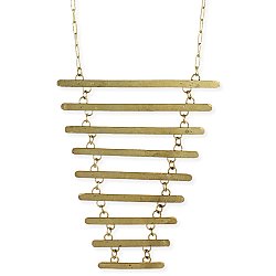Gold Bar Bib Long Necklace