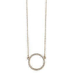 Sparkle 'Round Town Clear Crystal Circle Gold Necklace