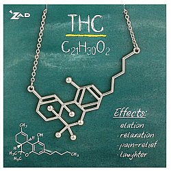 Chemical Reaction THC Molecule Necklace