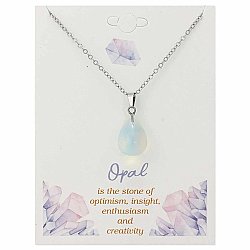 Gemstone Drop Opal Necklace