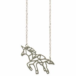 Silver Fantasy Geometric Unicorn Necklace