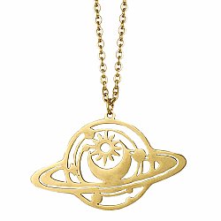 Planetary Alignment Gold Saturn Necklace