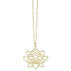 Lovely Lotus Gold Cutout Necklace