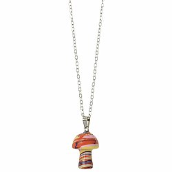 Painted Picasso Stone Mushroom Necklace