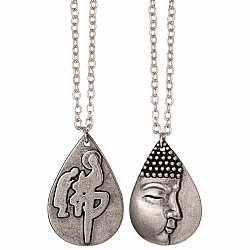 Peace Within Buddha Face Silver Necklace