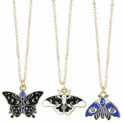 Dark Night Celestial Gold Moth Necklace