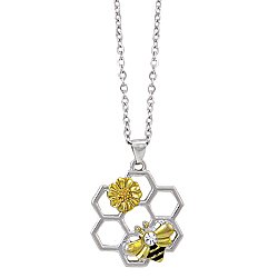 Golden Garden Silver Honeycomb Necklace