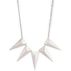 Silver Triangle Bib Necklace