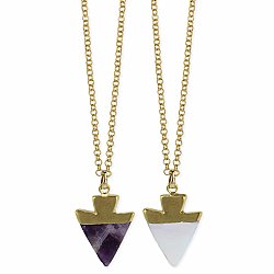 Stone Triangle Pendant Necklace