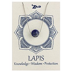 Lapis Bead Silver Chain Necklace