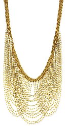 Gold & Clear Bead Drape Necklace