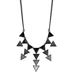 Black Triangles Bib Necklace