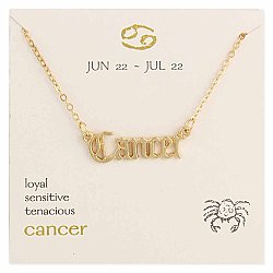 Cancer Script Zodiac Necklace