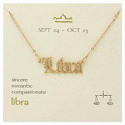 Libra Script Zodiac Necklace