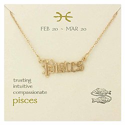 Pisces Script Zodiac Necklace