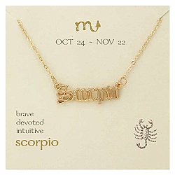 Scorpio Script Zodiac Necklace