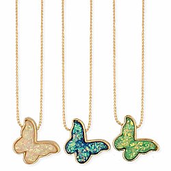 Glitter Wings Gold Butterfly Necklace