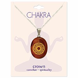 Crown Chakra Symbol Carnelian Necklace