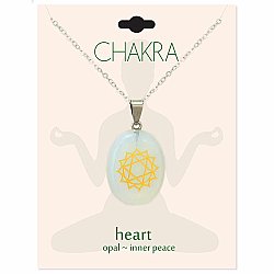 Heart Chakra Symbol Opal Necklace