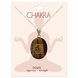 Root Chakra Symbol Tiger Eye Necklace