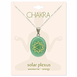 Solar Plexus Chakra Symbol Aventurine Necklace