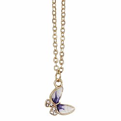 Fancy Flyer Gold Crystal Butterfly Necklace
