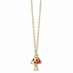 Tiny Toadstool Gold Mushroom Necklace