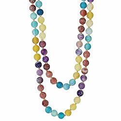 Multicolor Weathered Stone Bead Necklace
