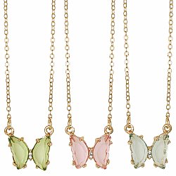 Morning Dew Crystal Butterfly Necklace