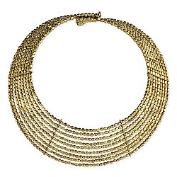 Gold Bead Collar Necklace