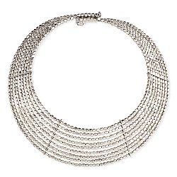 Silver Bead Collar Necklace