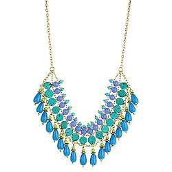 Blue Bead Drop Necklace