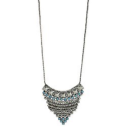 Turquoise Crystal Bib Necklace