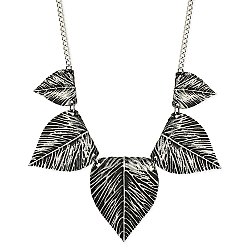 Silver Leaves Bib Necklace