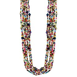 Facet & Seed Bead Multi Color Necklace