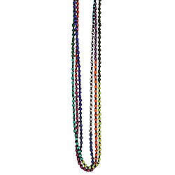 Set of 3 Beaded Color Block Long Necklaces