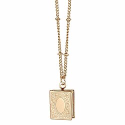 Secret Diary Gold Book Locket Necklace