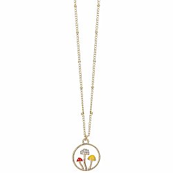 Mushroom Party Round Gold Necklace